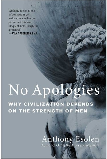 Cover of book, No Apologies .. grey, image of romanesque/greco statue if Hercules with