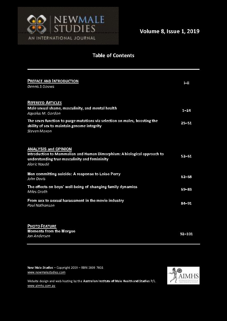 New Male Studies, Volume 8, Issue 1, 2019